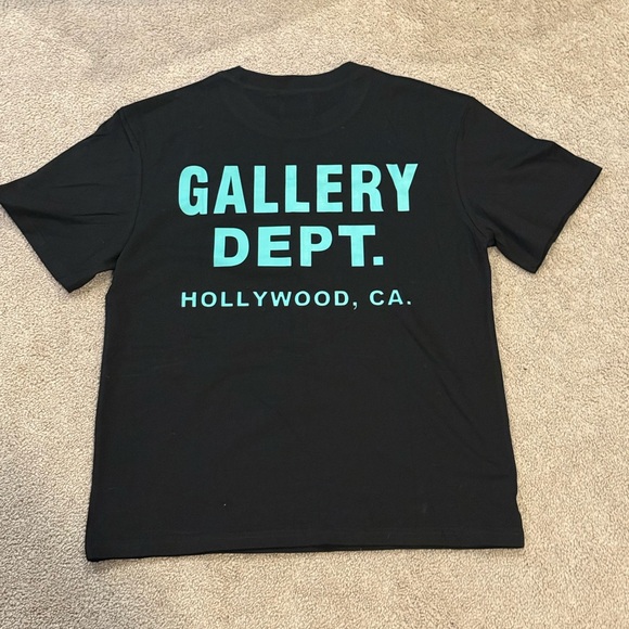 Gallery Dept Black Tee with Blue Text - Picture 1 of 2
